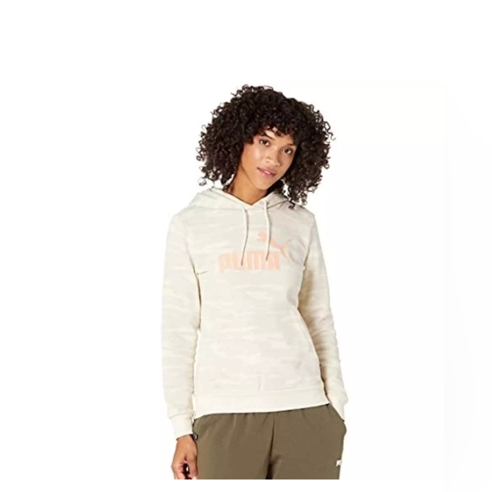 PUMA Essential Logo Camo Hoodie Sweatshirt Women’s Large